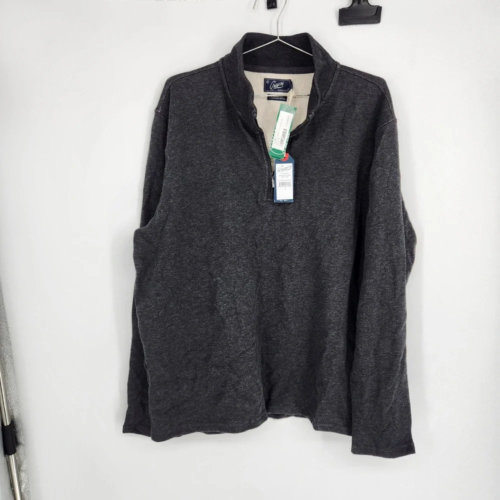 Grayers Harrison Double Knit 1/4 Zip Pullover Charcoal Heather Gray XL NEW